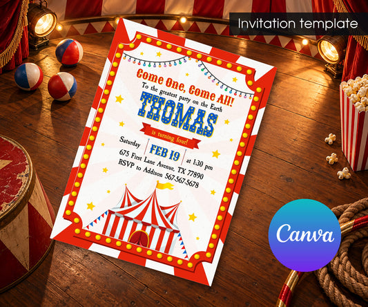 Circus Carnival Invitation mockup