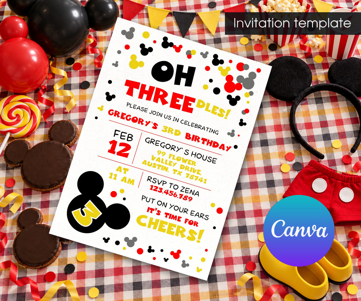 Mickey Mouse and Friends Invitation mockup