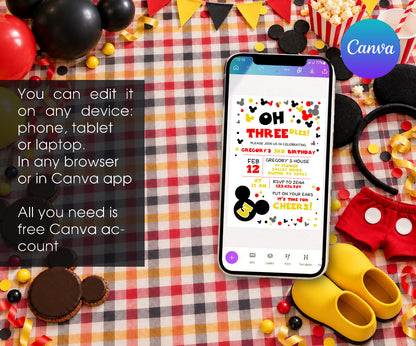 Mickey Mouse and Friends Invitation mockup
