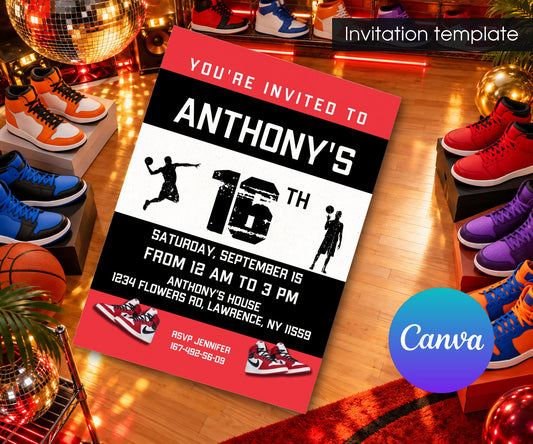 Sneaker Ball Air Jordan Nike Invitation mockup