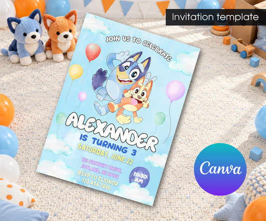 Bluey Bingo Invitation mockup