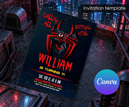 Spider-Man Spiderman Marvel Superhero Invitation mockup