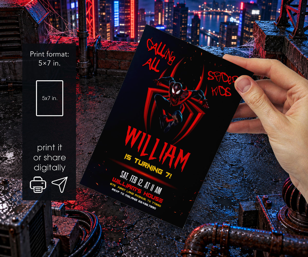 Spider-Man Spiderman Marvel Superhero Invitation mockup