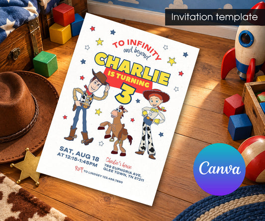 Toy Story Woody Invitation mockup