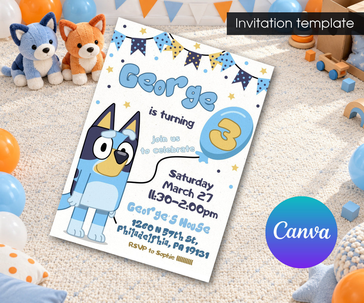 Bluey Bingo Invitation mockup