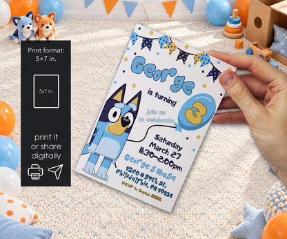 Bluey Bingo Invitation mockup