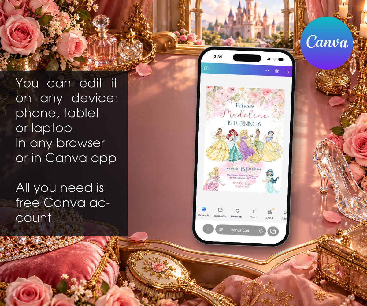 Disney Princess Invitation mockup