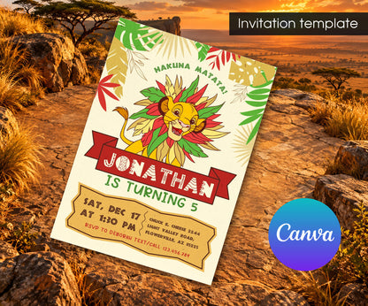 Lion King Simba Invitation mockup