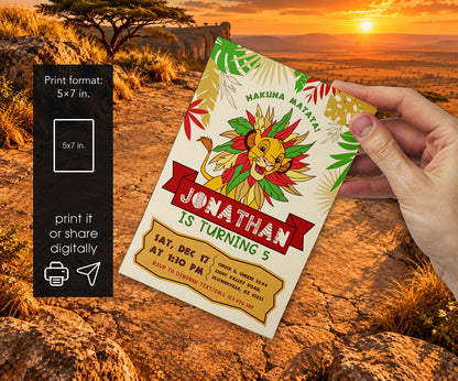 Lion King Simba Invitation mockup