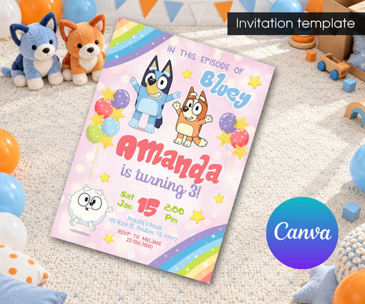 Bluey Bingo Invitation mockup