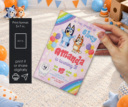 Bluey Bingo Invitation mockup