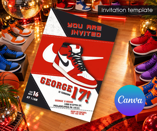Sneaker Ball Air Jordan Nike Invitation mockup