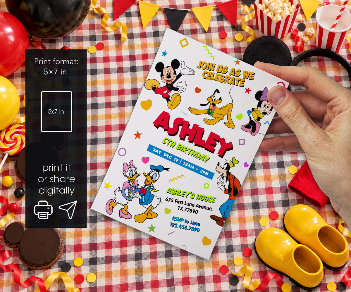Clubhouse Mickey Mouse Invitation mockup