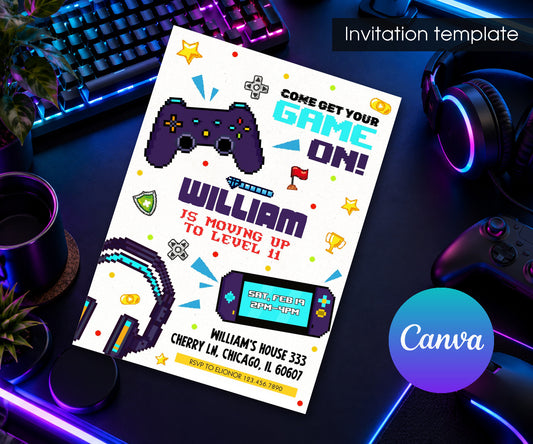 Gamer Party Invitation mockup