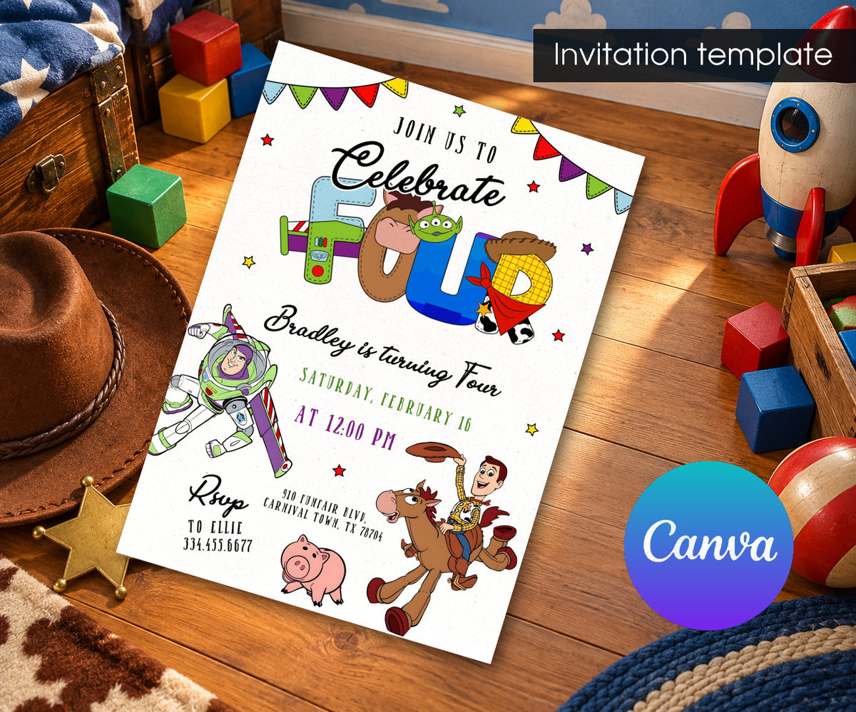 Toy Story Woody Invitation mockup