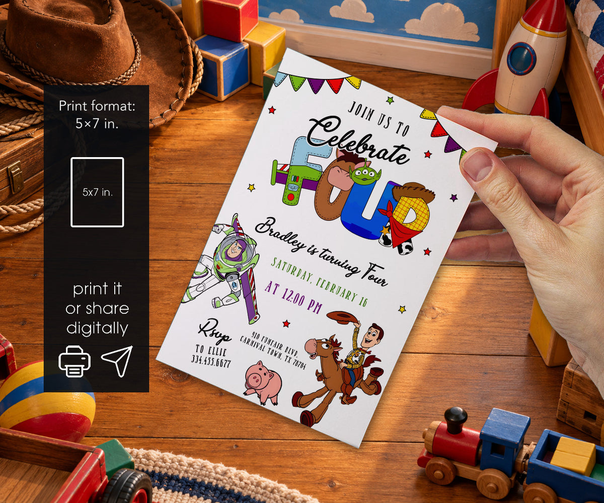 Toy Story Woody Invitation mockup