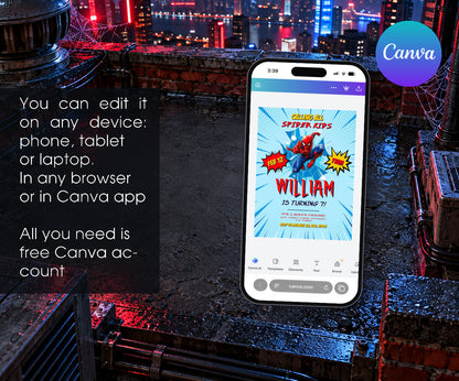 Spider-Man Spiderman Marvel Superhero Invitation mockup
