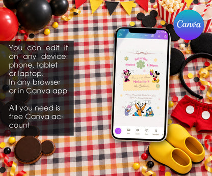 Mickey Mouse and Friends Invitation mockup