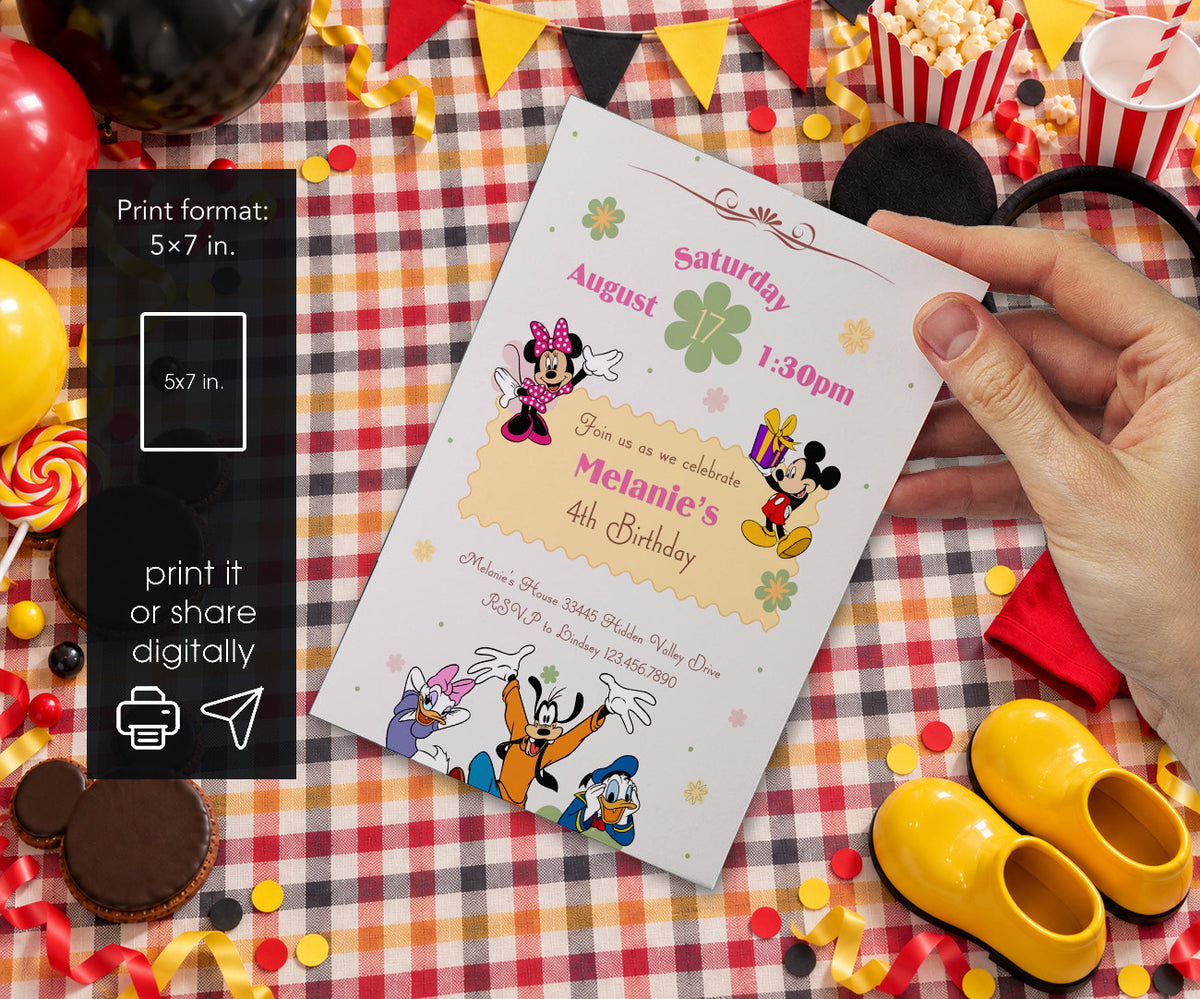 Mickey Mouse and Friends Invitation mockup