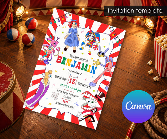 The Amazing Digital Circus Invitation mockup