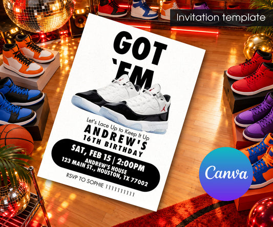 Sneaker Ball Air Jordan Nike Invitation mockup