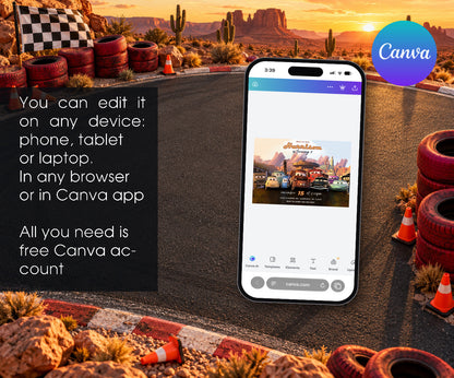 Cars Lightning McQueen Invitation mockup