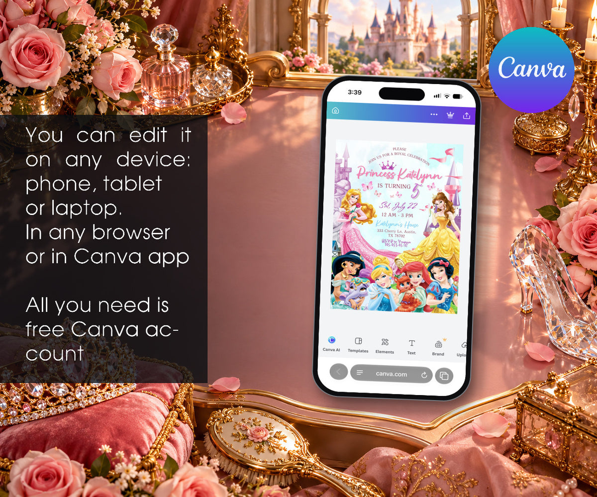 Disney Princess Invitation mockup