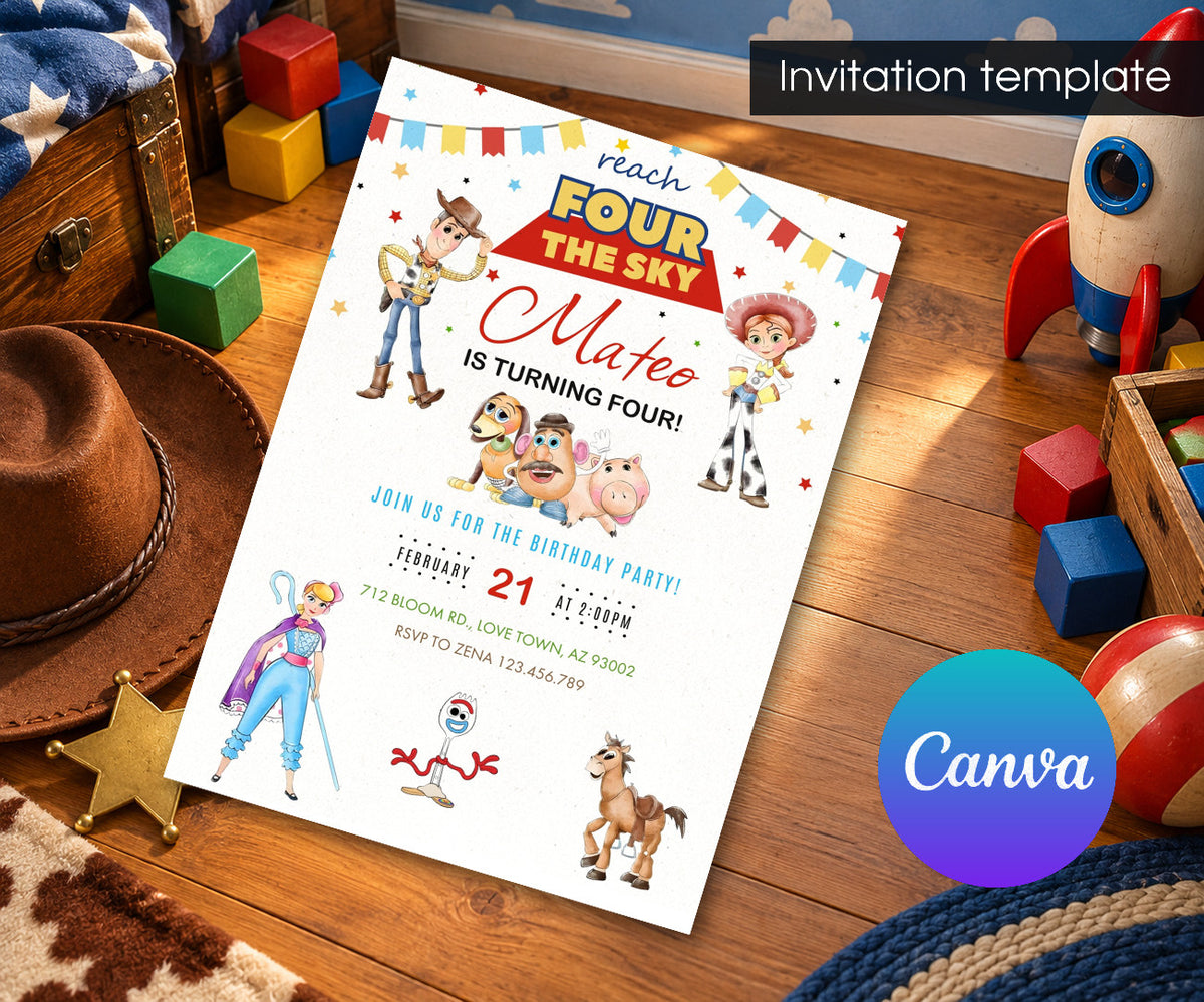 Toy Story Woody Invitation mockup