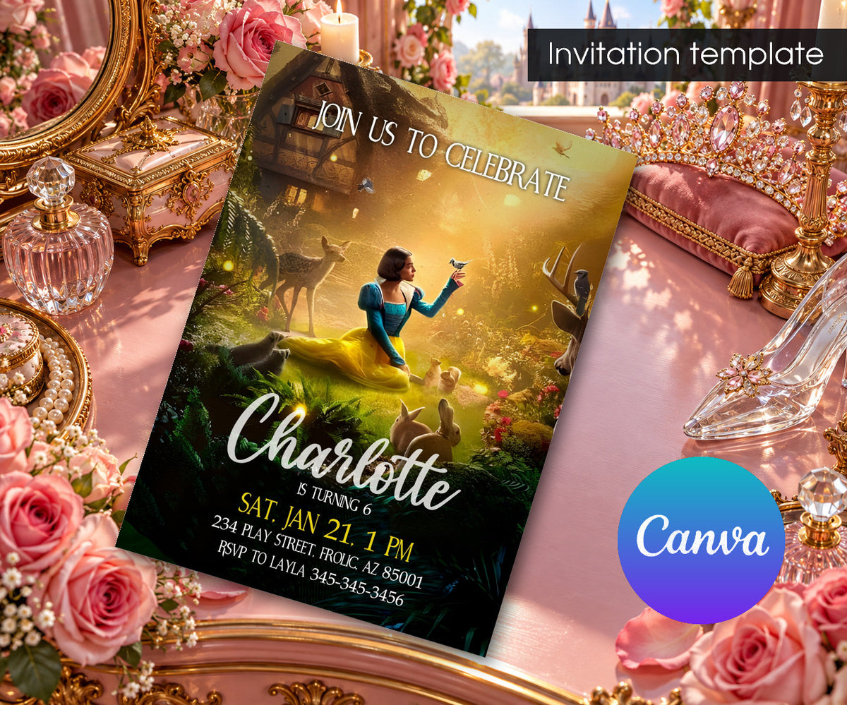 Snow White Musical Disney Princess Invitation mockup