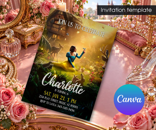 Snow White Musical Disney Princess Invitation mockup