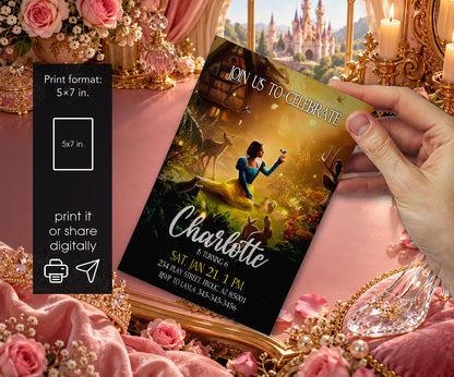 Snow White Musical Disney Princess Invitation mockup