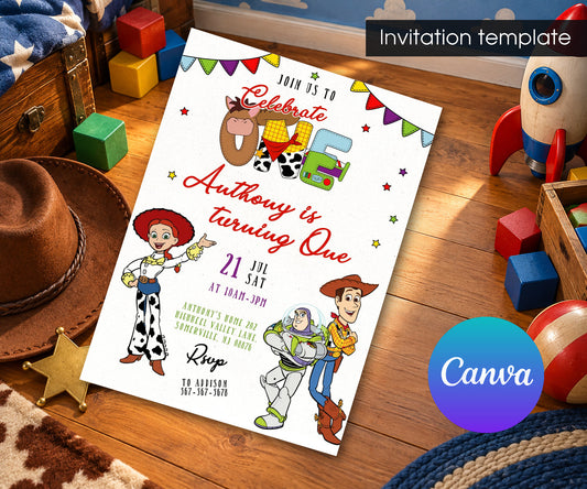 Toy Story Woody Invitation mockup