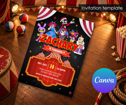 The Amazing Digital Circus Invitation mockup