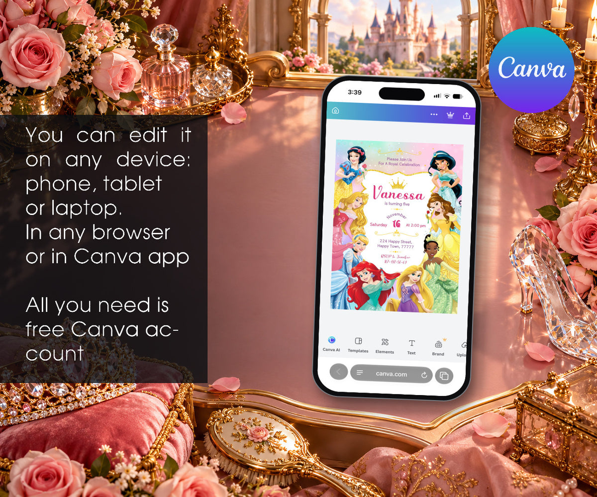 Disney Princess Invitation mockup