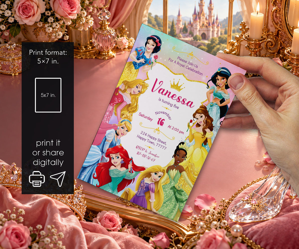 Disney Princess Invitation mockup
