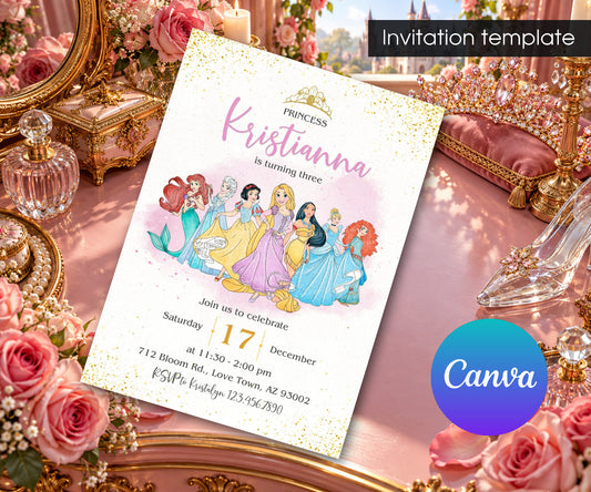 Disney Princess Invitation mockup
