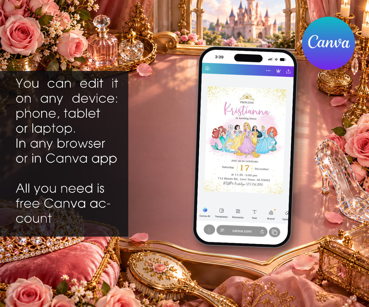 Disney Princess Invitation mockup