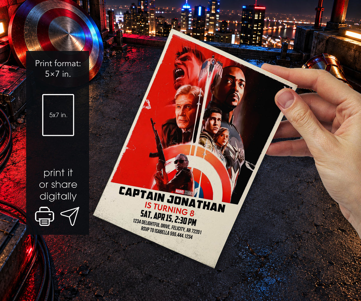 Marvel Captain America: Brave New World, Red Hulk Invitation mockup