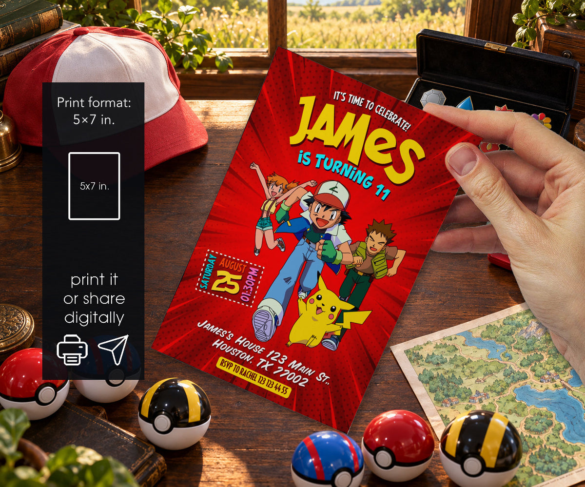 Pokemon Pikachu Invitation mockup