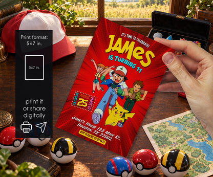 Pokemon Pikachu Invitation mockup
