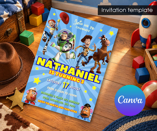 Toy Story Woody Invitation mockup