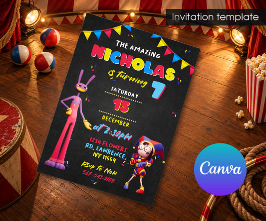 The Amazing Digital Circus Invitation mockup
