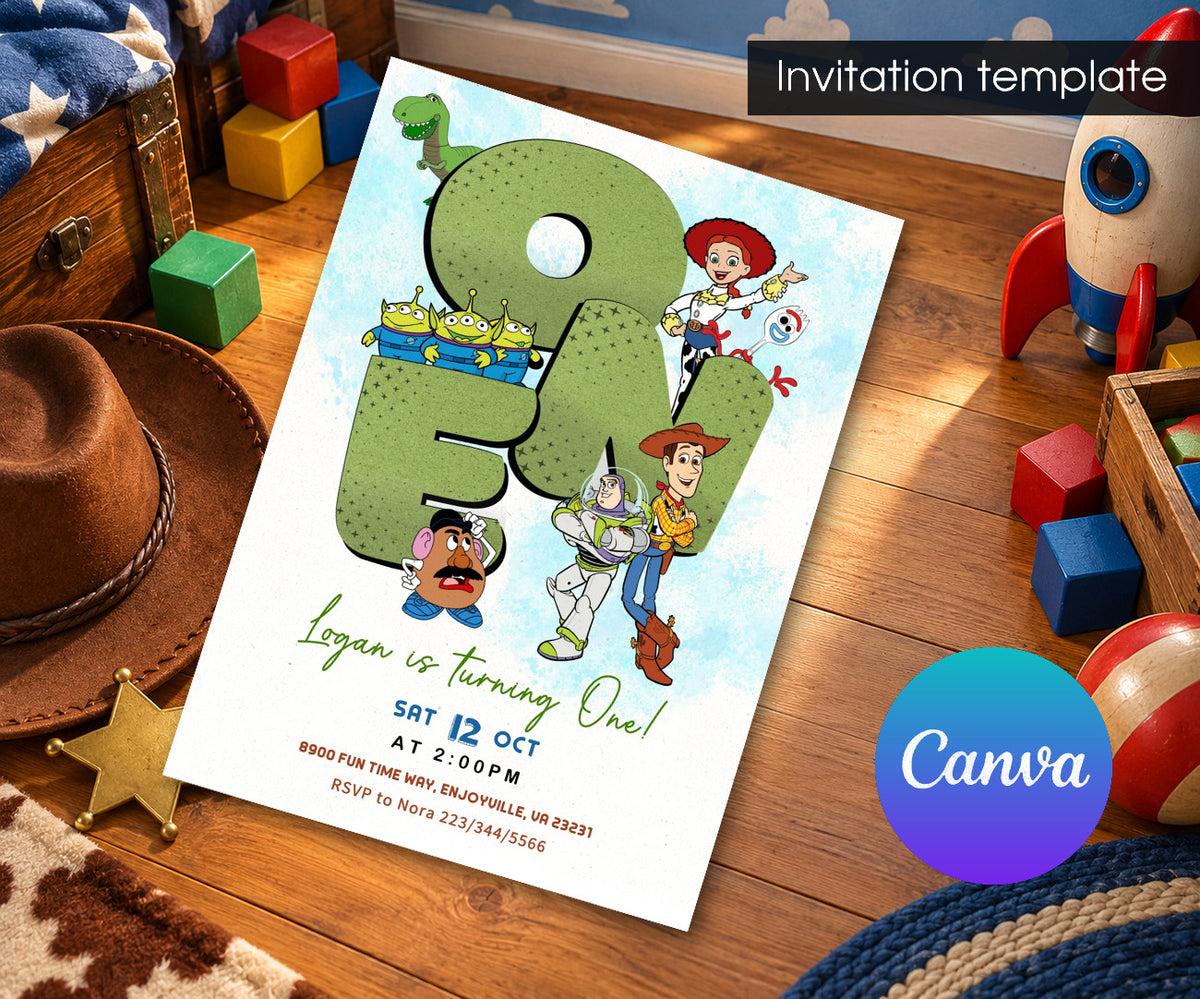 Toy Story Woody Invitation mockup