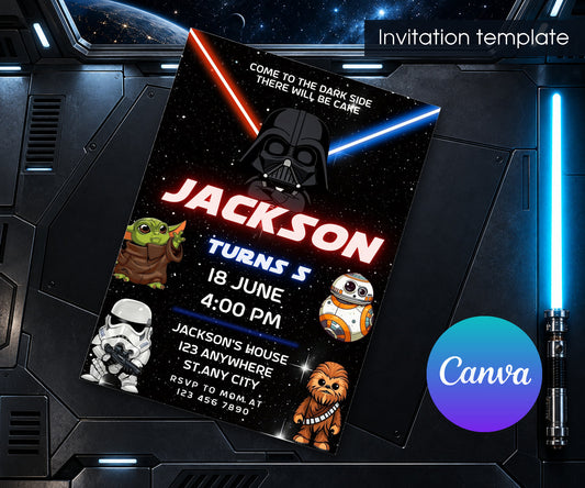 Star Wars Darth Vader Lego Minifigures Invitation mockup