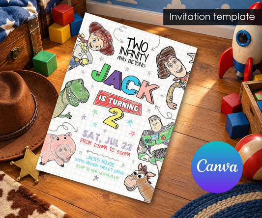 Toy Story Woody Invitation mockup