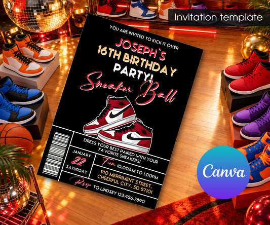 Sneaker Ball Air Jordan Nike Invitation mockup