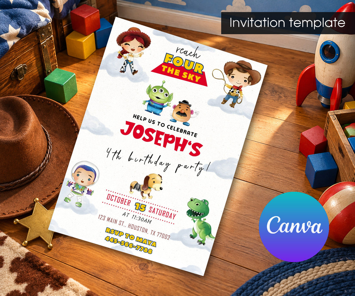Toy Story Woody Invitation mockup