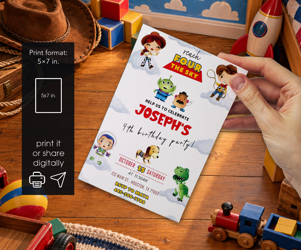 Toy Story Woody Invitation mockup