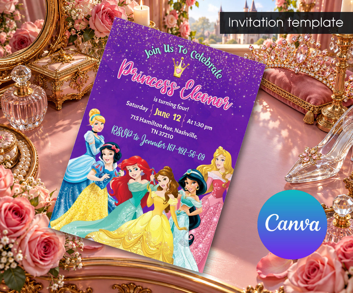 Disney Princess Invitation mockup