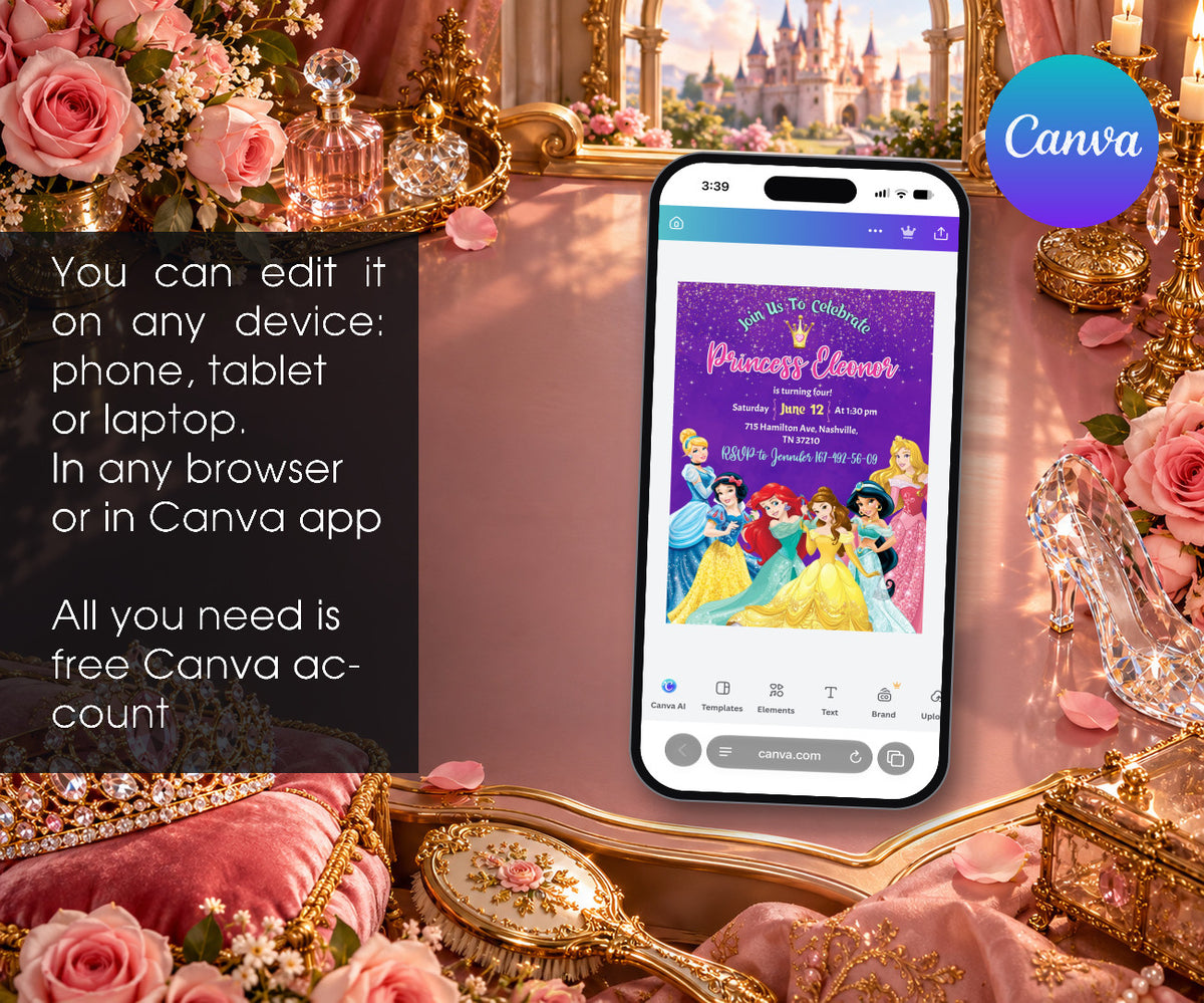 Disney Princess Invitation mockup